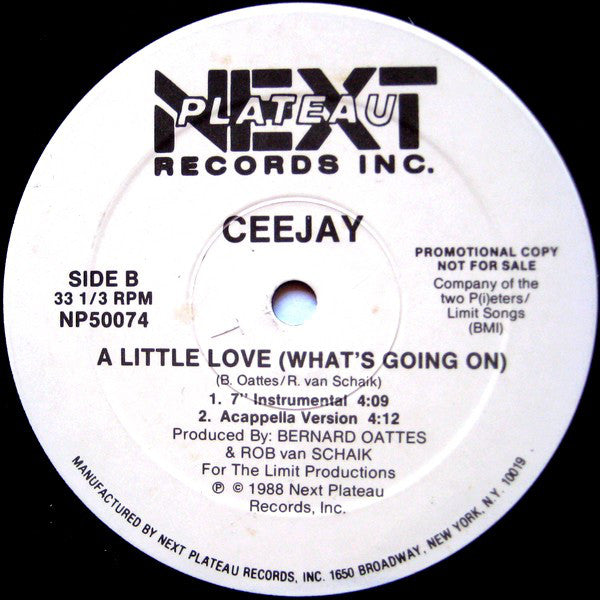 Ceejay : A Little Love (What's Going On) (12", Promo)