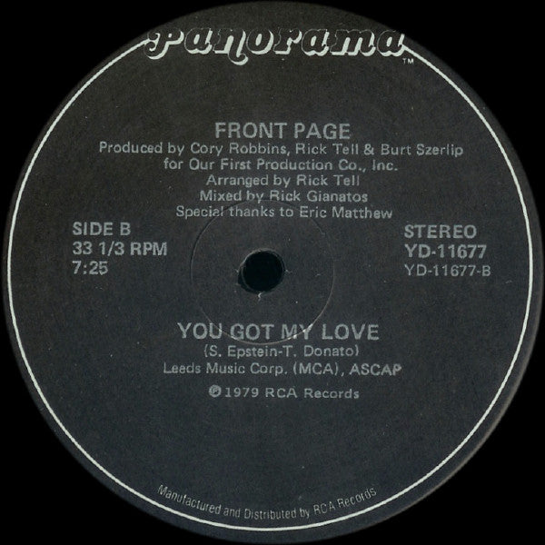 Front Page (2) : Love Insurance (12")
