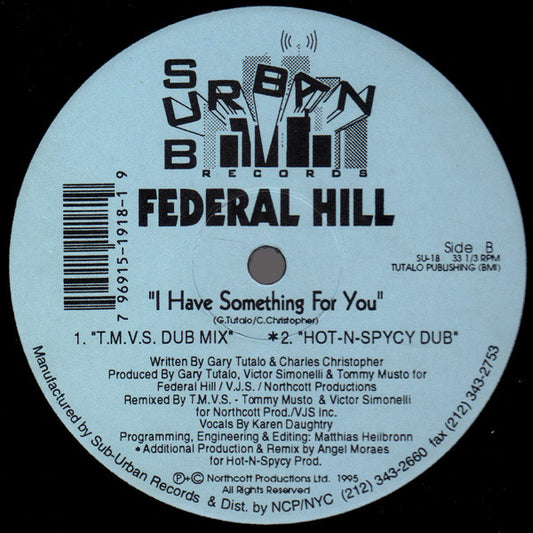 Federal Hill : I Have Something For You (12", Maxi)