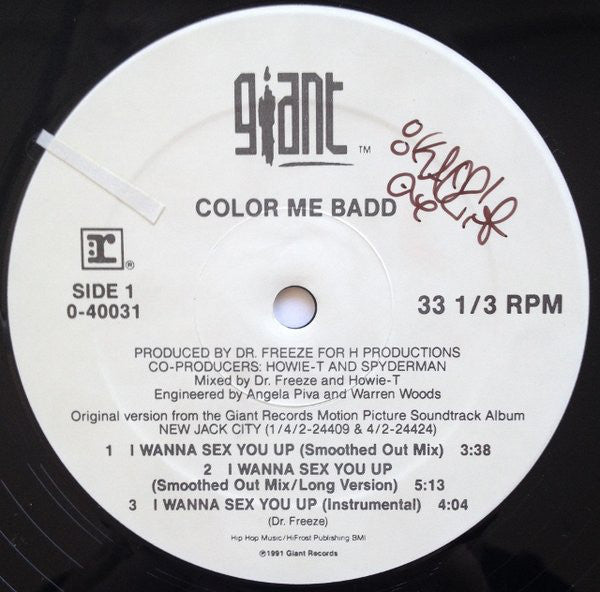 Color Me Badd : I Wanna Sex You Up (12", Maxi)