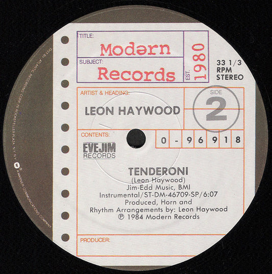 Leon Haywood : Tenderoni (12")