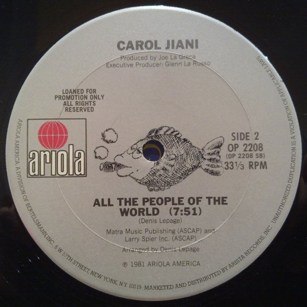 Carol Jiani : Hit 'N Run Lover (12", Promo)
