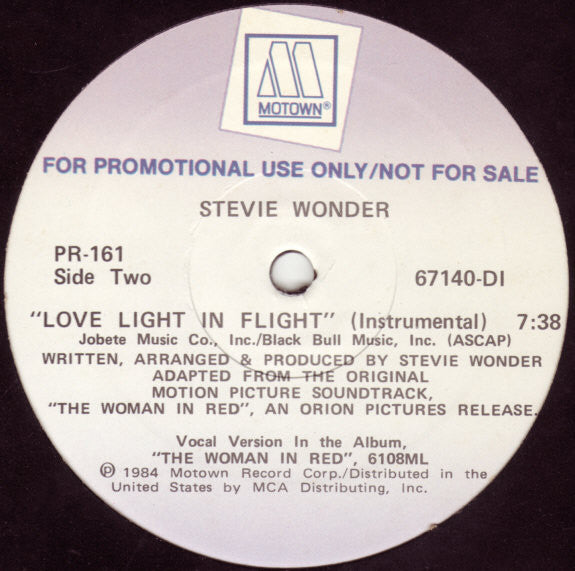 Stevie Wonder : Love Light In Flight (12", Promo)