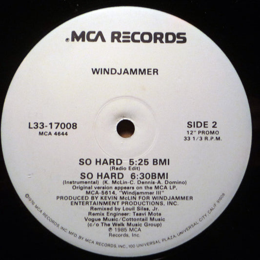 Windjammer : So Hard (12", Promo)