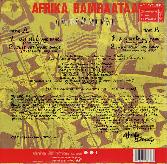 Afrika Bambaataa : Just Get Up And Dance (12")