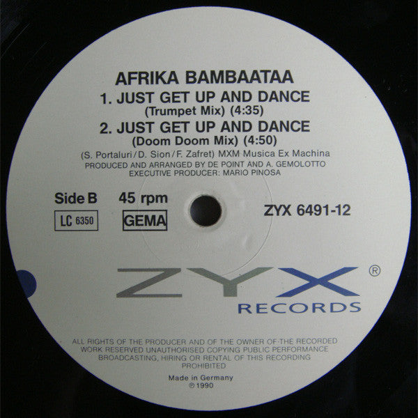 Afrika Bambaataa : Just Get Up And Dance (12")