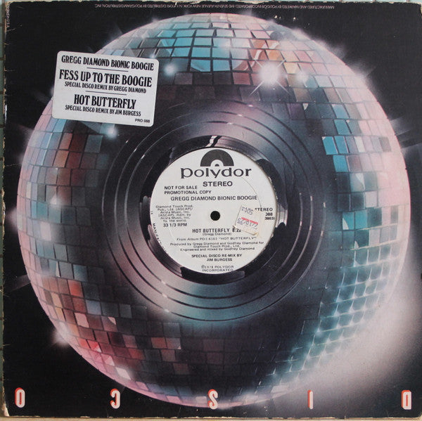 Gregg Diamond, Bionic Boogie : Hot Butterfly / Fess Up To The Boogie (12", Promo, 16)