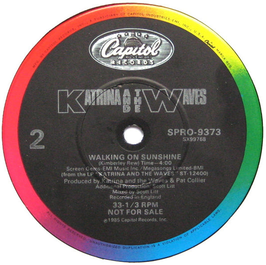 Katrina And The Waves : Walking On Sunshine (12", Single, Promo)