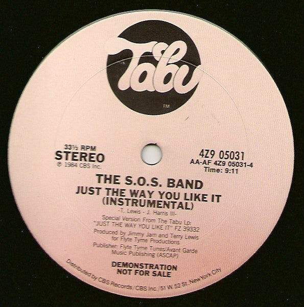 The S.O.S. Band : Just The Way You Like It (12", Promo)