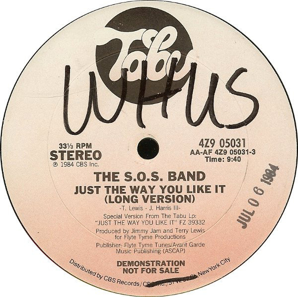 The S.O.S. Band : Just The Way You Like It (12", Promo)