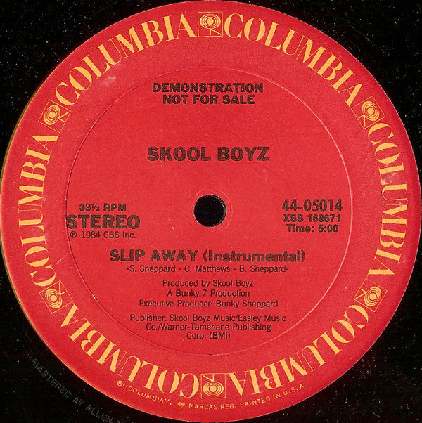 Skool Boyz : Slip Away (12", Promo)