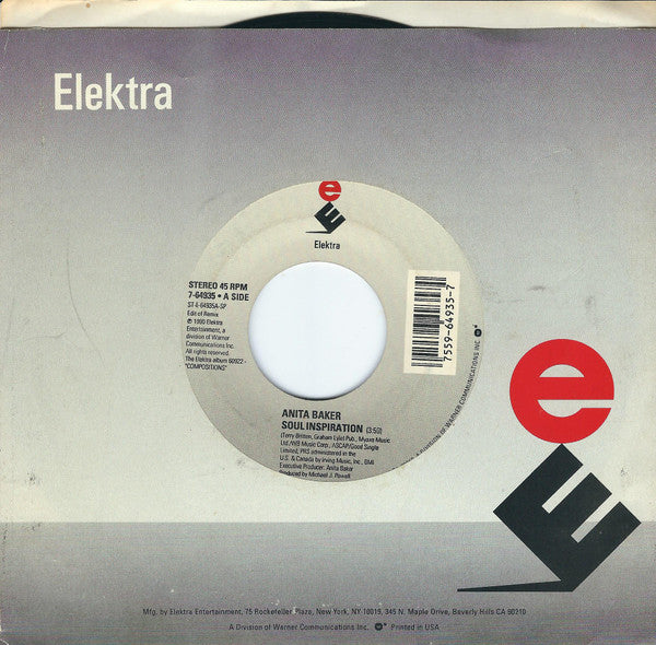 Anita Baker : Soul Inspiration (7", Single, Spe)