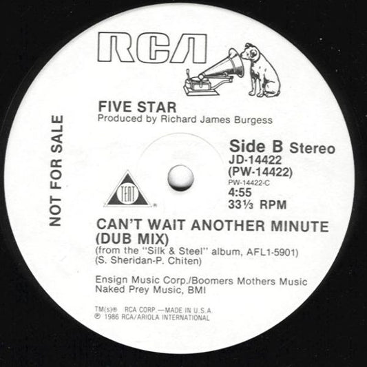 Five Star : Can't Wait Another Minute (12", Promo)