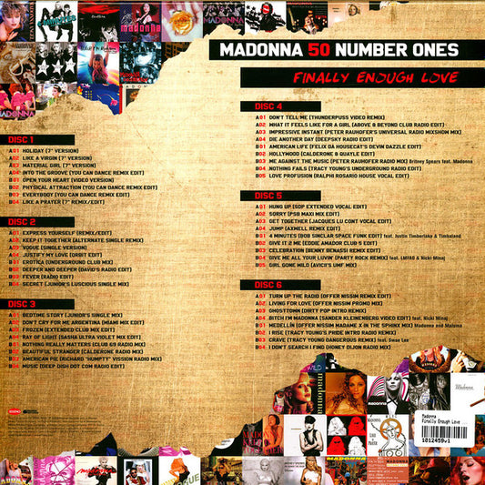 Madonna : Finally Enough Love (50 Number Ones) (Box, Comp, Ltd, RE, RM, Rai + LP, Red + LP, Ora + )