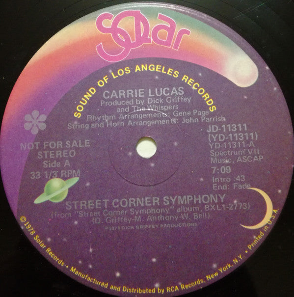 Carrie Lucas : Street Corner Symphony (12", Promo)