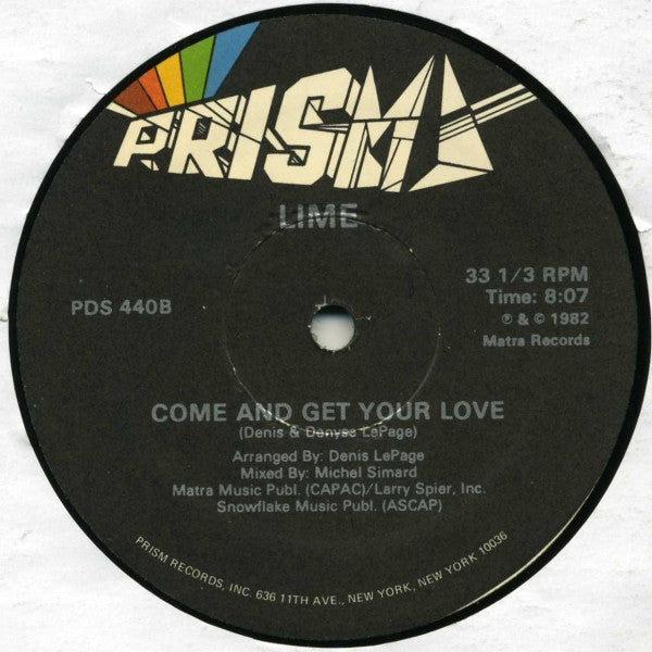 Lime (2) : Come And Get Your Love (12")