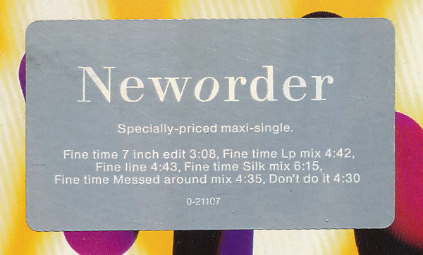 New Order : Fine Time (12", Maxi, Spe)