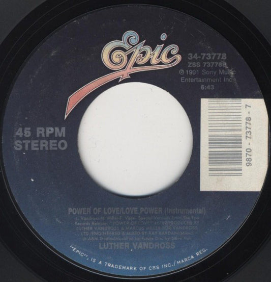 Luther Vandross : Power Of Love / Love Power (7", Single, Styrene, Car)