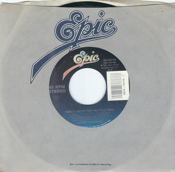 Luther Vandross : Power Of Love / Love Power (7", Single, Styrene, Car)