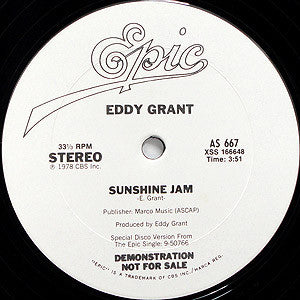 Eddy Grant : Walking On Sunshine / Sunshine Jam (12", Promo)