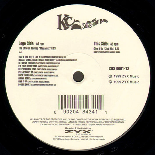 KC And The Sunshine Band* : The Official Bootleg "Megamix" / Give It Up (12")