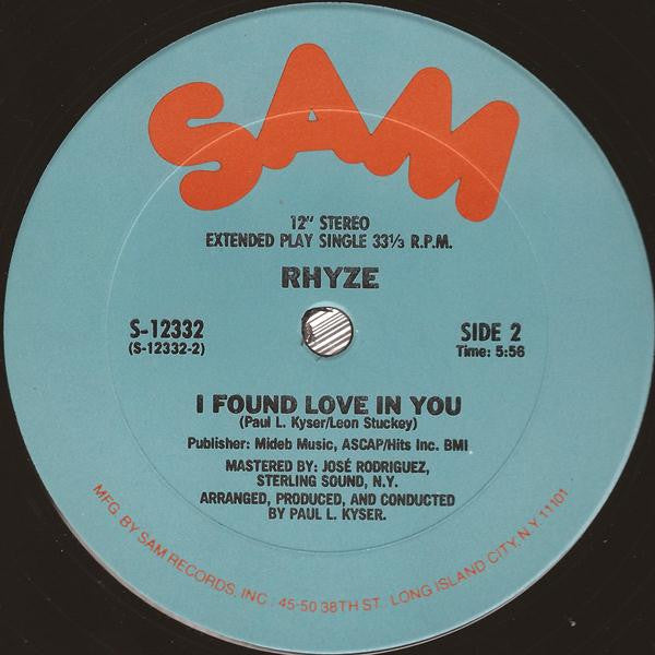 Rhyze : Just How Sweet Is Your Love (12", Single)