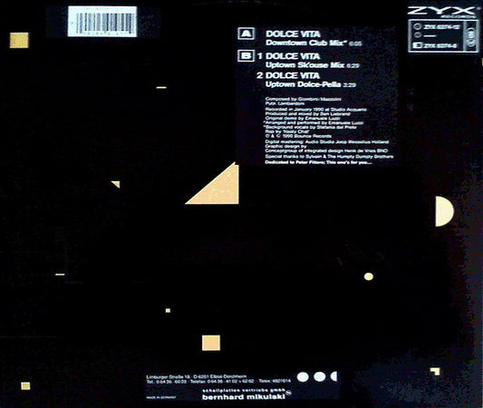 Ryan Paris : Dolce Vita '90 (12")