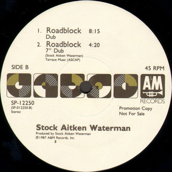 Stock, Aitken & Waterman : Roadblock (12", Promo)