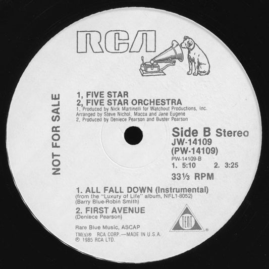 Five Star / Five Star Orchestra : All Fall Down / First Avenue (12", Promo)