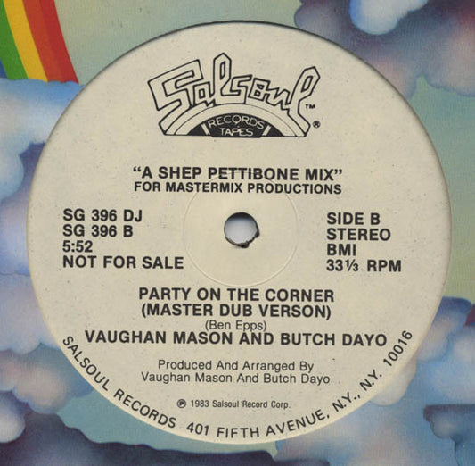 Vaughan Mason And Butch Dayo : Party On The Corner (12", Single, Promo)
