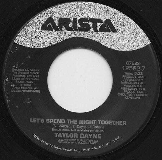 Taylor Dayne : Can't Get Enough Of Your Love (7")