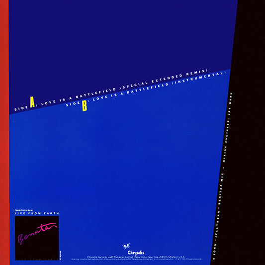 Benatar* : Love Is A Battlefield (Special Extended Re·mix) (12", Single, Pit)