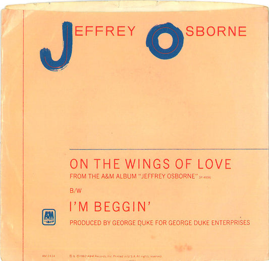Jeffrey Osborne : On The Wings Of Love (7", Single)