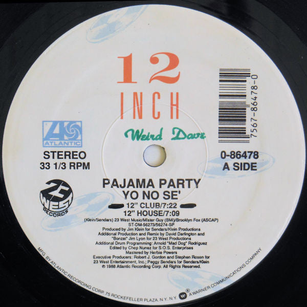 Pajama Party : Yo No Sé (12")