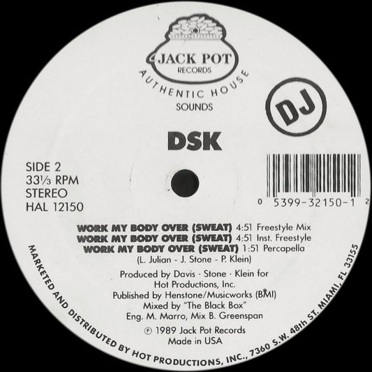 DSK : Work My Body Over (Sweat) (12", Promo)