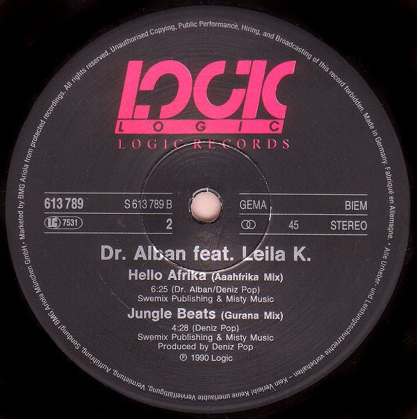 Dr. Alban Featuring Leila K.* : Hello Afrika (12", Maxi)