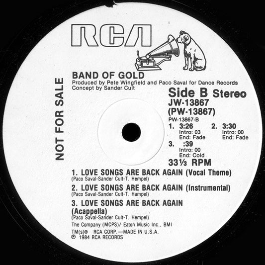 Band Of Gold : Medley: Love Songs Are Back Again (12", P/Mixed, Promo, Ind)