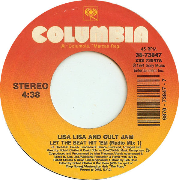 Lisa Lisa & Cult Jam : Let The Beat Hit 'Em (7")