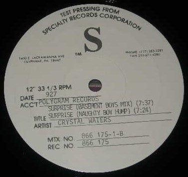 Crystal Waters : Surprise (12", TP)