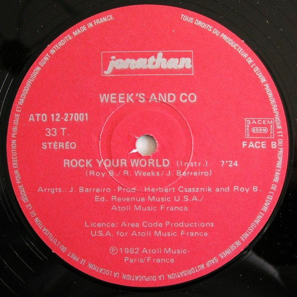 Weeks & Co. : Rock Your World (12", Maxi)