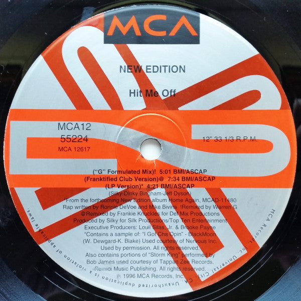 New Edition : Hit Me Off (12", Single)