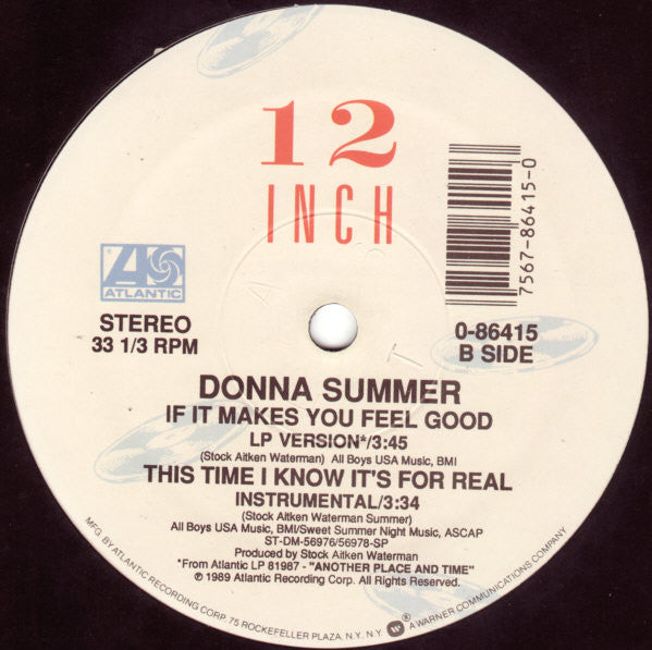 Donna Summer : This Time I Know It's For Real (12")