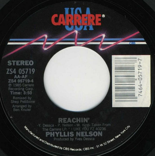 Phyllis Nelson : I Like You (Special Mix) / Reachin' (7")