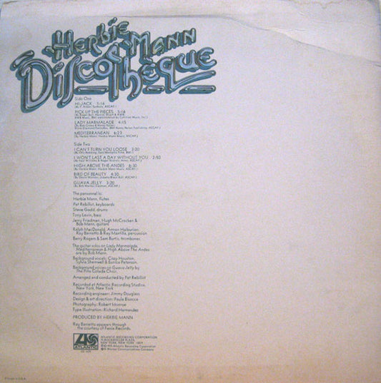 Herbie Mann : Discothèque (LP, Album, PR)
