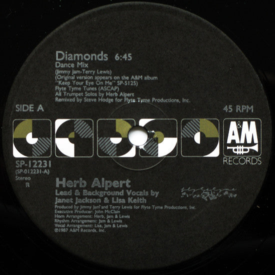 Herb Alpert : Diamonds (12", Single, R -)
