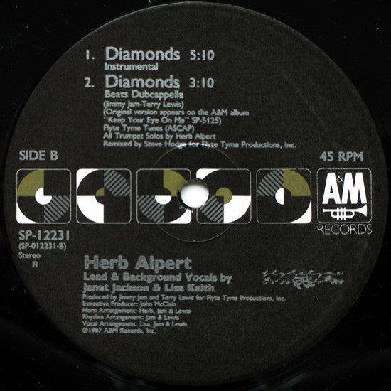 Herb Alpert : Diamonds (12", Single, R -)