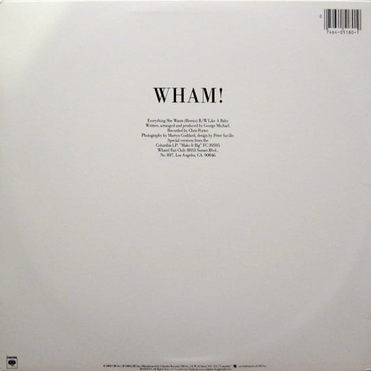 Wham! : Everything She Wants (Long Version) (12")