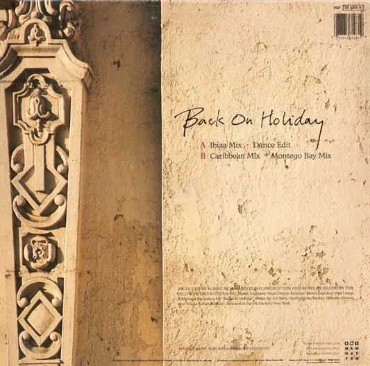 Robbie Nevil : Back On Holiday (12", Maxi)
