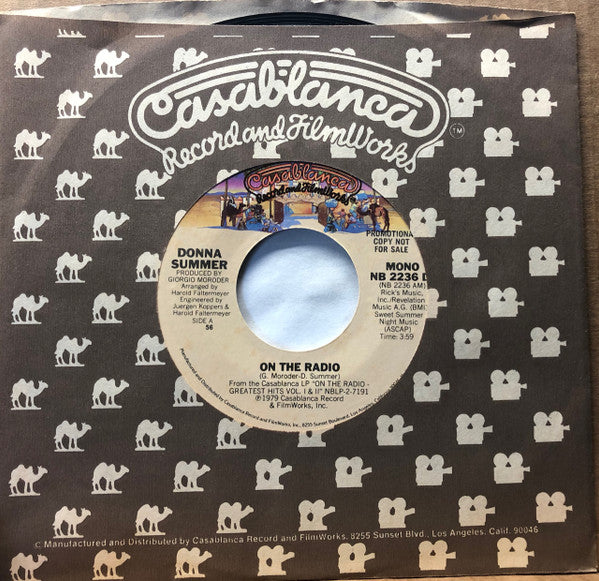 Donna Summer : On The Radio (7", Mono, Promo, Styrene, 56)