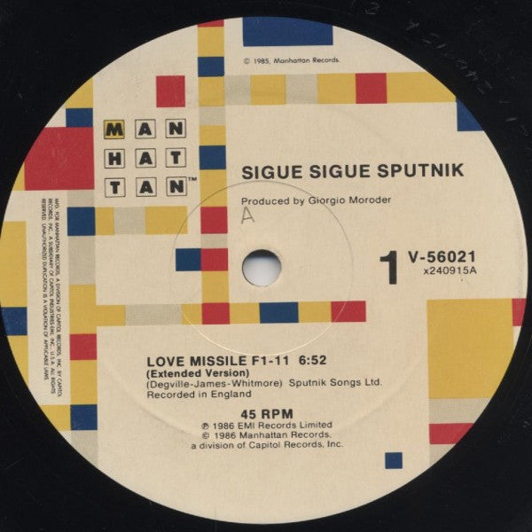 Sigue Sigue Sputnik : Love Missile F1-11 (12", Maxi)